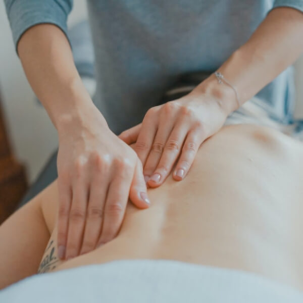 woman getting a back massage